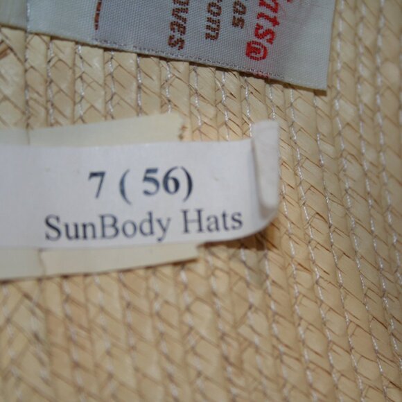 Sun Body Reata Hat 7 (56) Woven Straw Yellow Ribbon - Picture 6 of 11